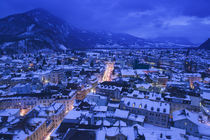 High angle view of buildings in a town, Interlaken, Berne, Switzerland von Panoramic Images