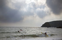 Kayaking at Kilfarassy Cove, Copper Coast, County Waterford, Ireland von Panoramic Images