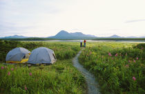 Two people camping along path von Panoramic Images