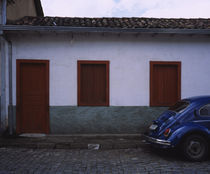 Car parked in front of a house, Ouro Preto, Minas Gerais, Brazil by Panoramic Images