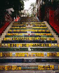 Low angle view of a staircase, Lapa Steps, Rio De Janeiro, Brazil von Panoramic Images