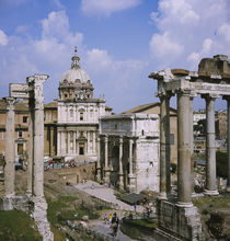 Old ruins in a city, Roman Forum, Rome, Italy von Panoramic Images