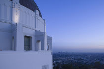 Observatory with downtown at dusk by Panoramic Images