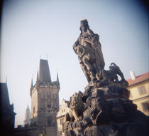 Low angle view of a statue, Charles Bridge, Prague, Czech Republic von Panoramic Images