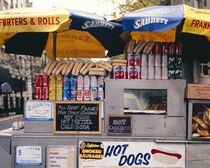 Food products for sale at a street vendor, New York State, USA by Panoramic Images