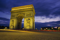 Arc De Triomphe Illuminated At Night by Panoramic Images