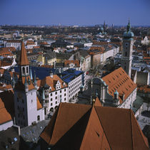 High angle view of buildings in a city, Munich, Bavaria, Germany von Panoramic Images