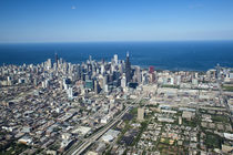 Aerial view of a city, Lake Michigan, Chicago, Cook County, Illinois, USA von Panoramic Images