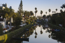 Homes along a canal, Venice, Los Angeles, California, USA by Panoramic Images