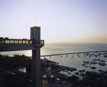 High angle view of boats in the sea, Lacerda Elevator, Salvador, Brazil von Panoramic Images