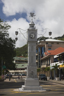Clock tower in a city, Victoria, Mahe Island, Seychelles by Panoramic Images