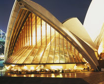 Building lit up at night, Sydney Opera House, Sydney, Australia von Panoramic Images