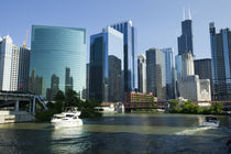 Motorboats in a river, Chicago River, Chicago, Cook County, Illinois, USA 2010 by Panoramic Images