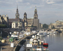 Tourboats in a river, Dresden, Germany by Panoramic Images