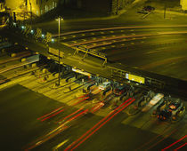 High angle view of traffic at a toll booth, USA von Panoramic Images