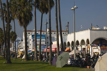 Market stalls along a boardwalk, Venice, Los Angeles, California, USA by Panoramic Images