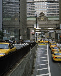 Yellow taxis on road viewed from Park Avenue Tunnel by Panoramic Images