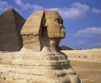 The Sphinx with pyramid in the background by Panoramic Images