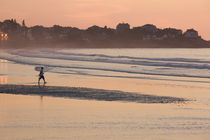 Man walking on the beach by Panoramic Images