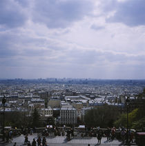 High angle view of a city, Montmartre, Paris, France von Panoramic Images