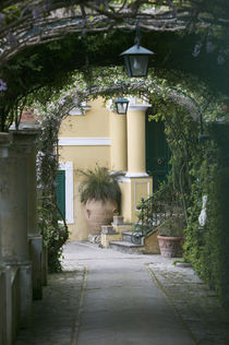 Lanterns hanging in a garden, Capri, Naples, Campania, Italy by Panoramic Images