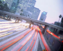 USA, California, Los Angeles, Freeway traffic in Los Angeles city by Panoramic Images