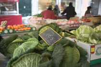 Vegetables in a market stall, Place aux Herbes, Grenoble, French Alps, France by Panoramic Images