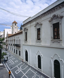 High angle view of a group of people in front of a Town Hall by Panoramic Images