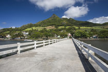 Pier leading towards a village, Vieux Grand Port, Lion Mountain, Mauritius by Panoramic Images