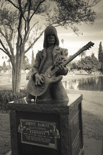 Tombstone of Johnny Ramone in Hollywood Forever Cemetery by Panoramic Images