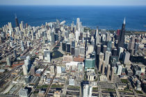 Aerial view of a city, Lake Michigan, Chicago, Cook County, Illinois, USA von Panoramic Images