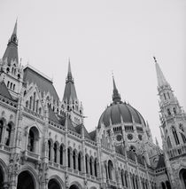 Low angle view of a government building, Parliament Building, Budapest, Hungary by Panoramic Images