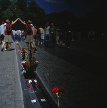 Tourists at a memorial, Vietnam Veterans Memorial, Washington DC, USA by Panoramic Images