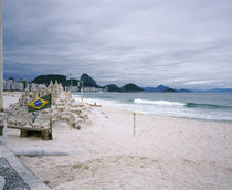 Sand castle on the beach, Copacabana Beach, Rio De Janeiro, Brazil by Panoramic Images