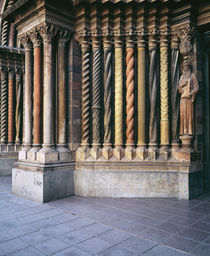 Multi-colored carved columns of a cathedral by Panoramic Images