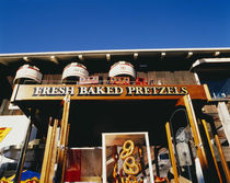 Low angle view of pretzels hanging in front of a shop, San Francisco, USA by Panoramic Images