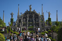 Tourists at terraced gardens by Panoramic Images