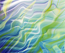 Abstract steaks of green, blue, lavender and white in blowing fabric von Panoramic Images
