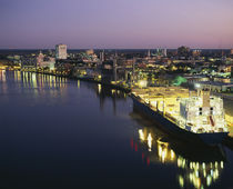 High angle view of a container ship, Savannah, Georgia, USA by Panoramic Images