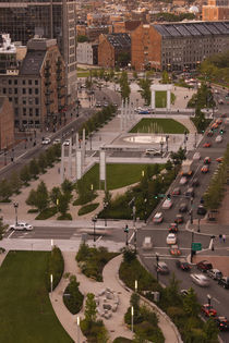 High angle view of a city, Atlantic Avenue Greenway, Boston, Massachusetts, USA von Panoramic Images