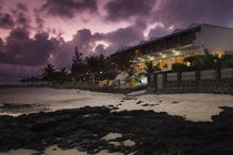 Hotel on the beach at dusk, Blue Lagoon Beach Hotel, Blue Bay, Mauritius by Panoramic Images
