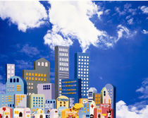 Cartoonish city skyline by Panoramic Images