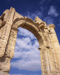 Low angle view of a triumphal arch, Palmyra, Syria by Panoramic Images