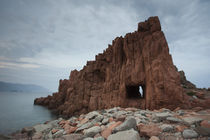 Rock formation on the coast, Rocce Rosse, Arbatax, Ogliastra, Sardinia, Italy von Panoramic Images