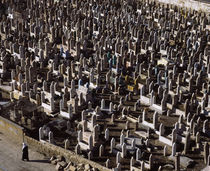High angle view of tombstones in a graveyard, Syria by Panoramic Images