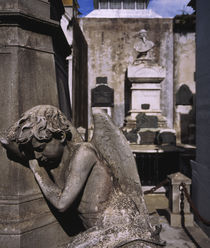 Close-up of an angel statue in a cemetery von Panoramic Images