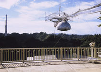 Low angle view of a radio telescope by Panoramic Images