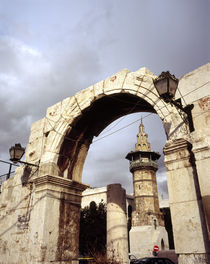 Arch with a mosque in the background, Damascus, Syria by Panoramic Images