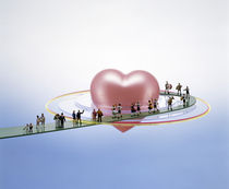 Floating bright pink heart  by Panoramic Images