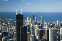 Aerial view of a city, Lake Michigan, Chicago, Cook County, Illinois, USA by Panoramic Images